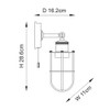 IP44 Cage Wall Light Technical Drawing