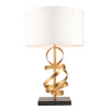 Gold Ribbon Table Lamp with Ivory Shade
