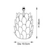 Layered Leaf Table Lamp Base Technical Drawing