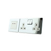 Euro Module & Double Socket in White and Chrome