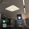 Square panel LED flush ceiling light controlled via LampSmart Pro mobile app