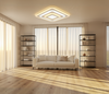 Square panel smart LED flush ceiling light installed in modern living room
