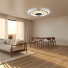 Spiral ring smart LED flush ceiling light installed in modern living dining room
