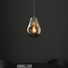 Europa 1 Light Pendant in Chrome Metallic Glass & Chrome Plate