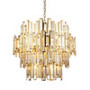 Viviana 15 Light Pendant in Gold Effect Plate & Champagne Crystal