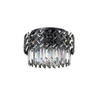 Modern Flush Crystal Chandelier in Black - 10 X E14 Lamps