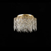 Elegant Flush Crystal Chandelier in Gold and Chrome - Dimmable, 6 X E14