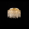 Elegant Flush Crystal Chandelier in Gold and Chrome - Dimmable, 6 X E14