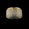 Flush Chandelier in Chrome and Gold with Crystal Accents