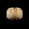 Flush Chandelier in Chrome and Gold with Crystal Accents