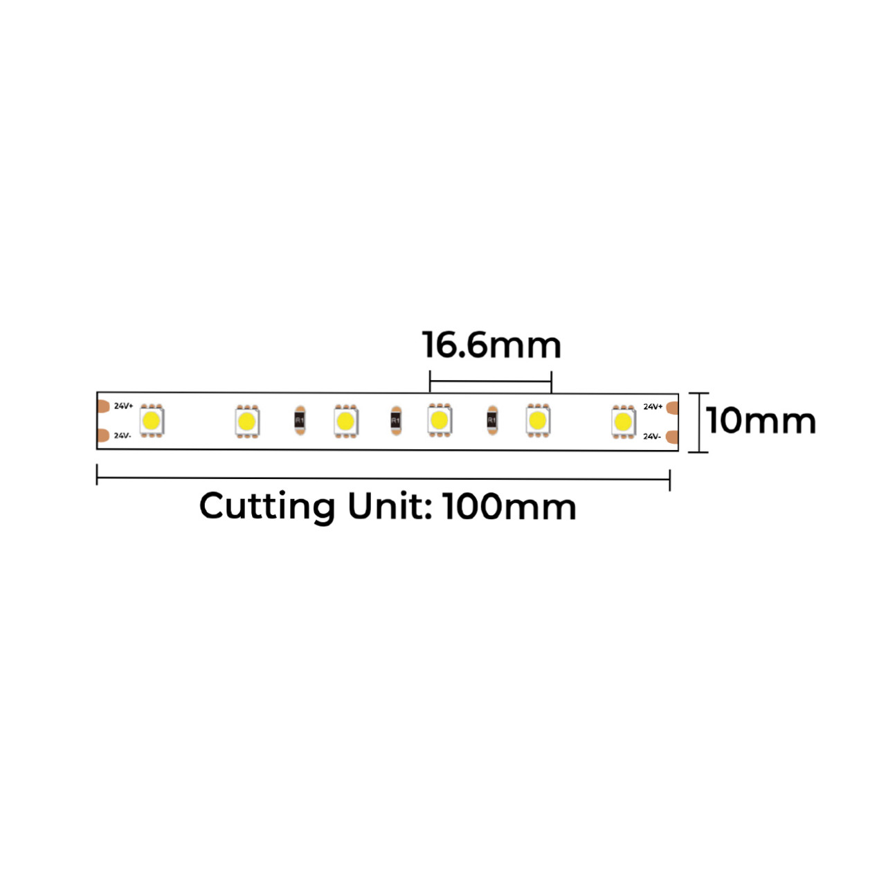 RGB LED strip 24 volt 5 meters IP33 - All Day Led - for 12 & 24 Volt