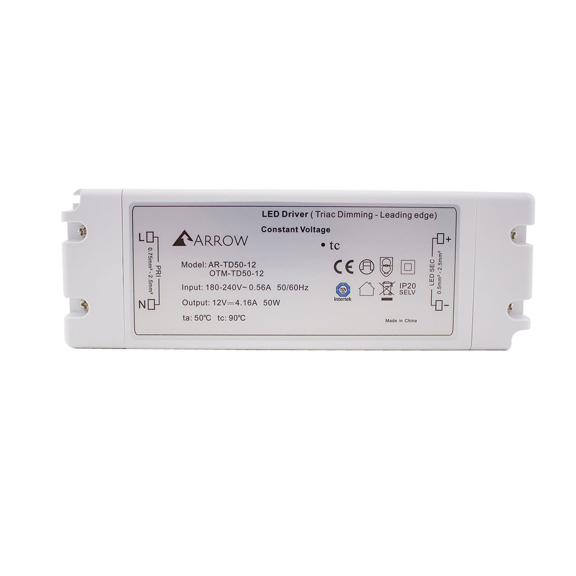 LED Triac Dimmable 12V Driver 50W Constant Voltage | Arrow