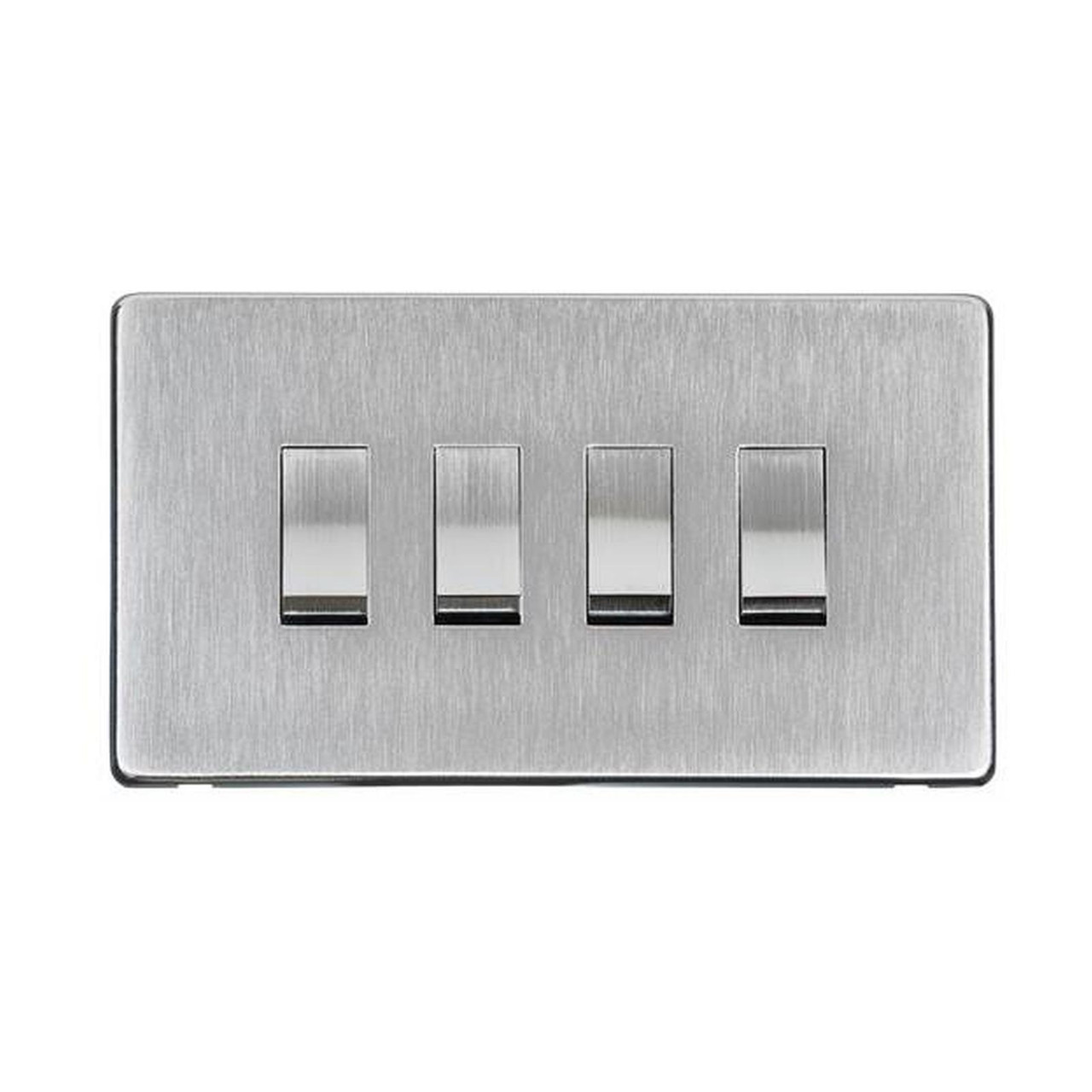 Studio Range 4 Gang Rocker Switch (10 Amp) in Satin Chrome - Trimless ...