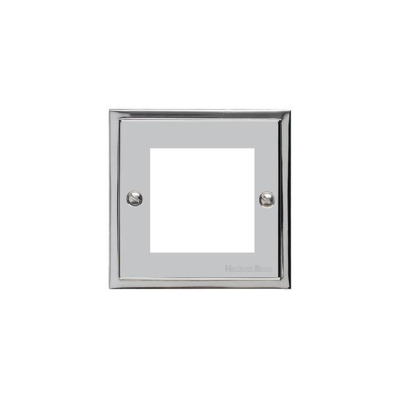 Euro Plate Module 2 Module Euro Plate PLS02692W Polished Chrome White Trim