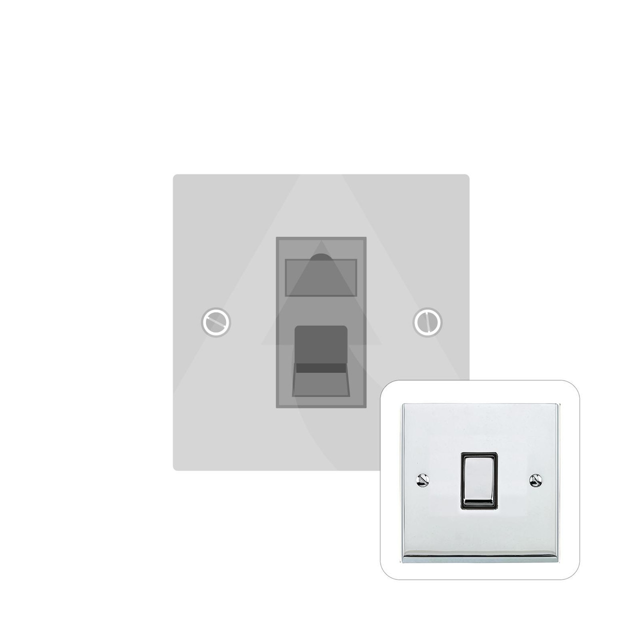 Richmond Elite Low Profile Range 1 Gang Cat 6 in Polished Chrome  