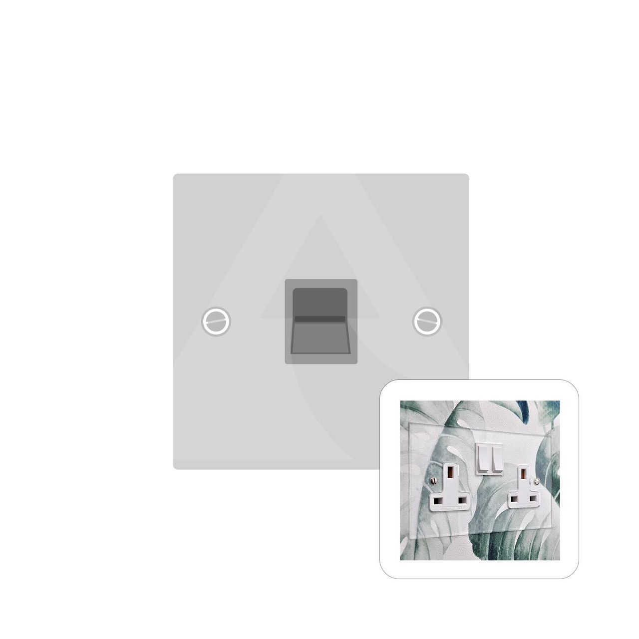 Clarity Perspex Range 1 Gang Secondary Line Socket in Clear Perspex ...