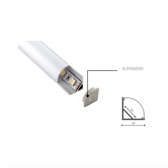 End Cap for ALP006 Corner Aluminium Surface Profile