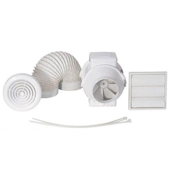 Aura Range Shower Kit Axial In-Line Fan with LED Light