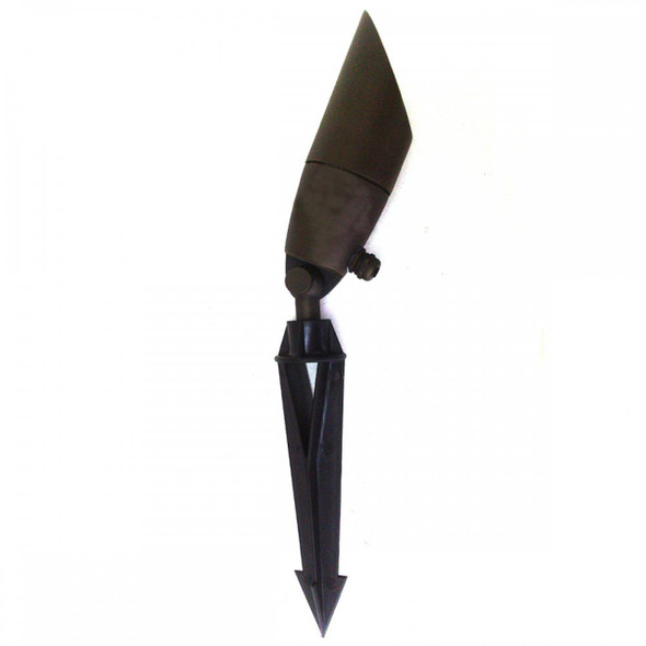 Garden spike light installed in ground with spike – IP54, GU10 compatible, black/pewter finish