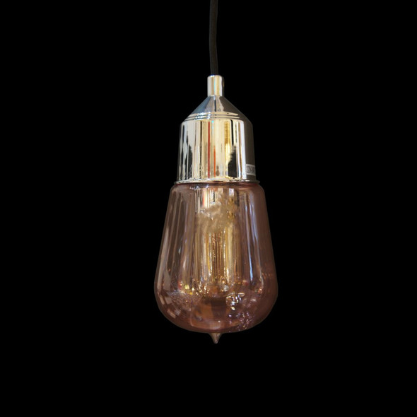 Pink Retro Bulb Glass Shade Ceiling Pendant Light