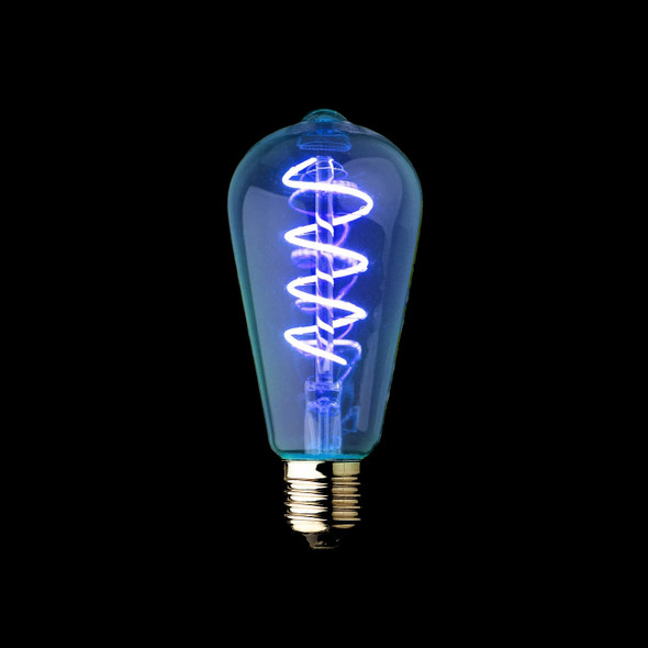 Blue Vintage Spiral Filament LED Lamp Cone Shape 4W E27
