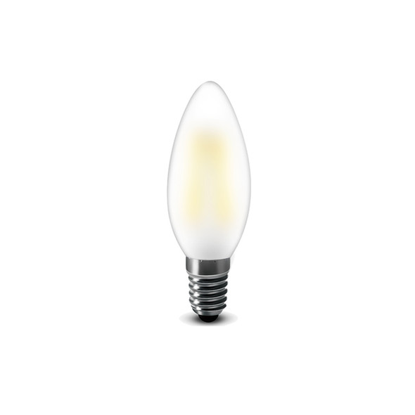 1.8 Watt Retro LED Filament Candle Bulb in Daylight White E14 Edison Screw Opal Glass