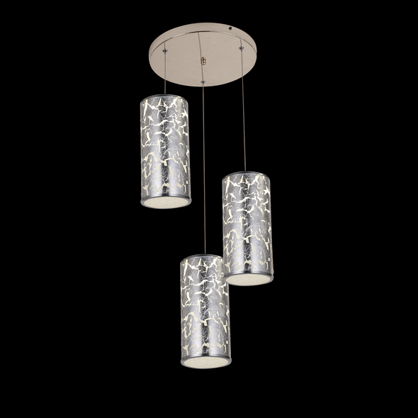 Lior Range Triple Pendant in Silver Foil