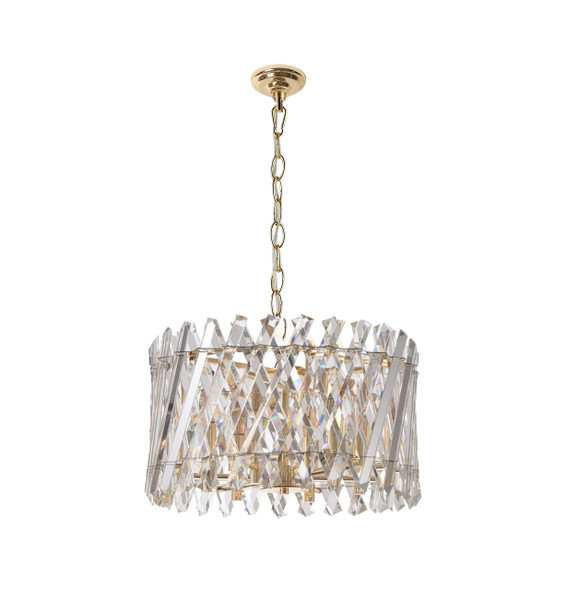 Modern and Elegant Crystal Chandelier in Gold Finish 6 Lamps