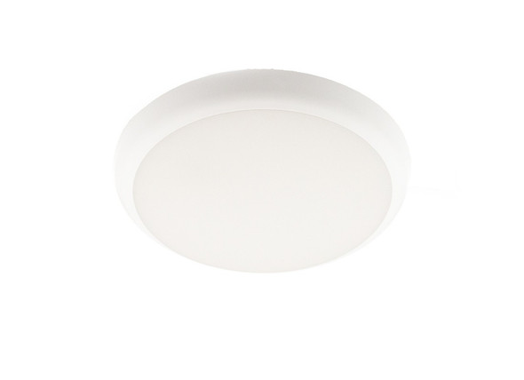 Dimmable LED Slim Bulkhead IP65 16W Wall & Ceiling Light CCT front. Bathroom Lighting.