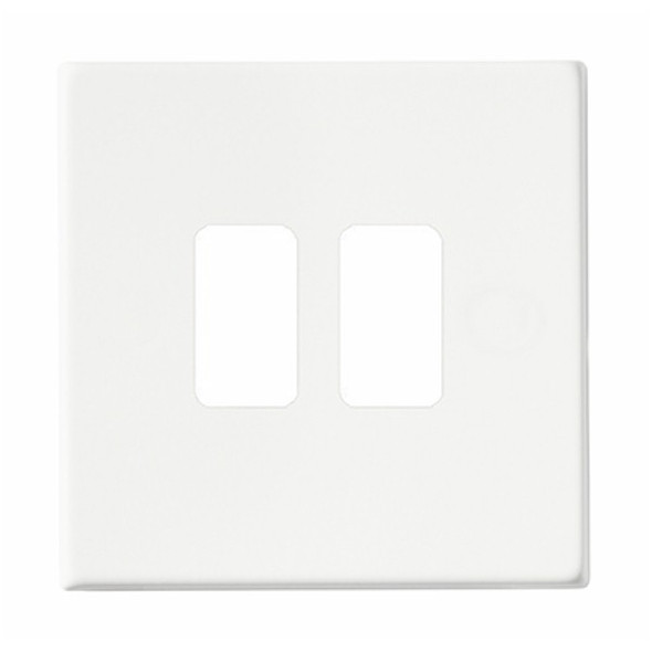 Hartland CFX Grid-IT Gloss White 2 Gang Grid Fix Aperture Plate with Grid
