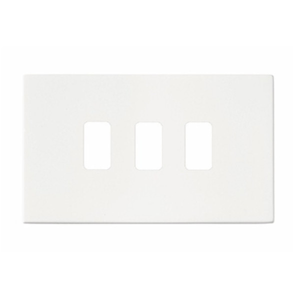 Hartland CFX Grid-IT Gloss White 3 Gang Grid Fix Aperture Plate with Grid