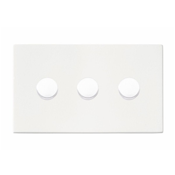 Hartland CFX Gloss White 3x400W Resistive Leading Edge Push On-Off Rotary 2 Way Switching Dimmers Gloss White