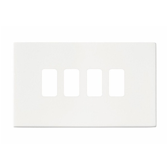 Hartland CFX Grid-IT Gloss White 4 Gang Grid Fix Aperture Plate with Grid