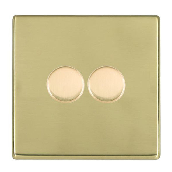 Hartland CFX Polished Brass 2g 100W LED 2 Way Push On/Off Rotary Dimmer Polished Brass