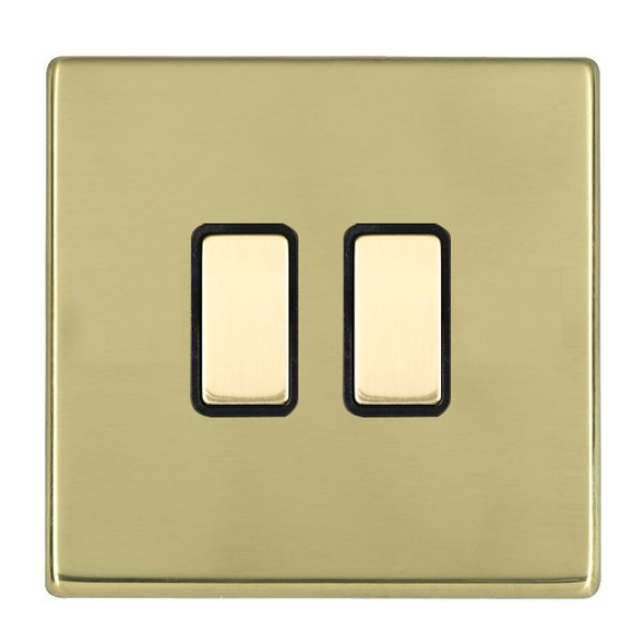 Hartland CFX Polished Brass 2x250W/210VA Resistive/Inductive Trailing Edge Touch Master Multi-Way Dimmers Polished Brass/Black