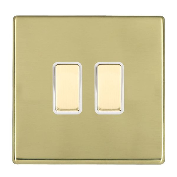 Hartland CFX Polished Brass 2x250W/210VA Resistive/Inductive Trailing Edge Touch Master Multi-Way Dimmers Polished Brass/White