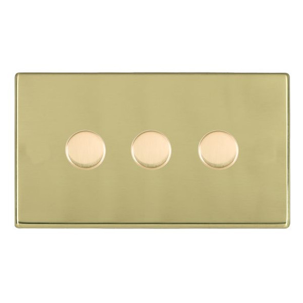 Hartland CFX Polished Brass 3x400W Resistive Leading Edge Push On-Off Rotary 2 Way Switching Dimmers Polished Brass