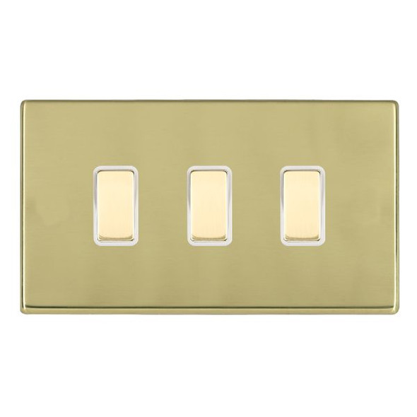 Hartland CFX Polished Brass 3 gang Multi-Way Touch Slave Controller Polished Brass/White