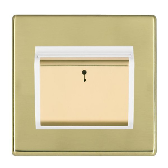 Hartland CFX Polished Brass 1 gang 10A (6AX) Card Switch On/Off with Blue LED Locator Polished Brass/White