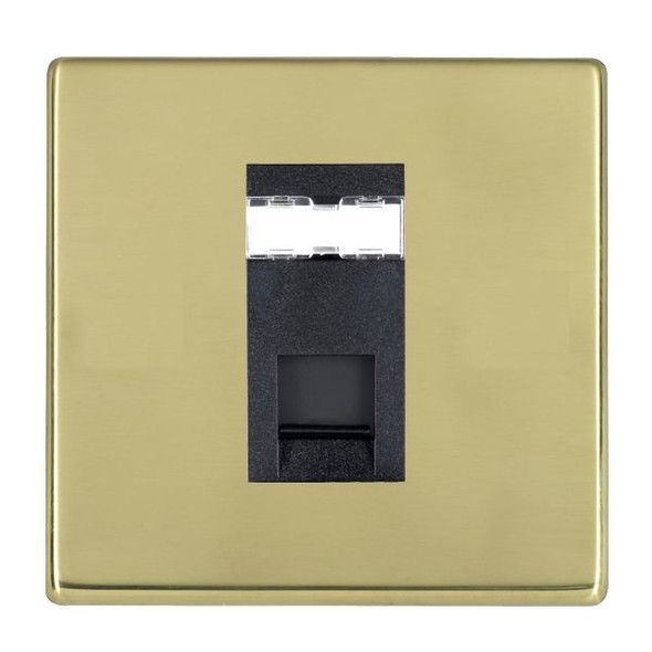 Hartland CFX Polished Brass 1 gang RJ12 Outlet - Unshielded Black