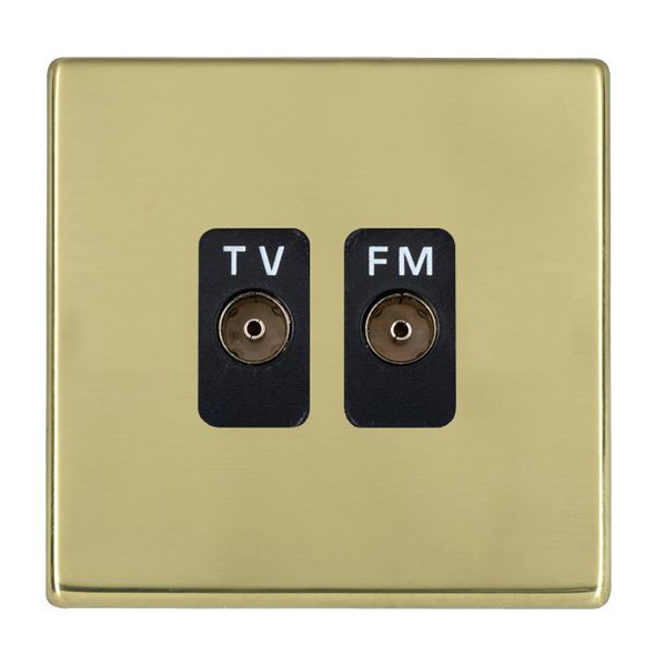 Hartland CFX Polished Brass Isolated TV/FM Diplexer 1in/2out Black