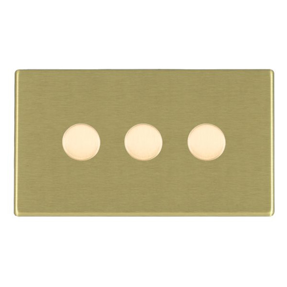 Hartland CFX Satin Brass 3g 100W LED 2 Way Push On/Off Rotary Dimmer Satin Brass