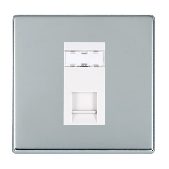 Hartland CFX Bright Chrome 1 gang RJ12 Outlet - Unshielded White