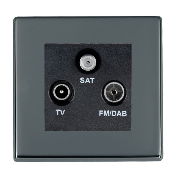 Hartland CFX Black Nickel Non-Isolated TV+FM+SAT Triplexer 1in/3out (DAB Compatible) Black