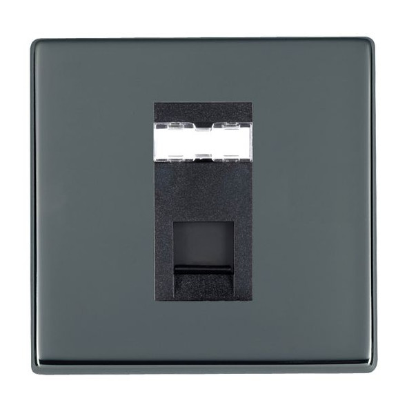 Hartland CFX Black Nickel 1 gang RJ45 CAT 5E Outlet - Unshielded Black