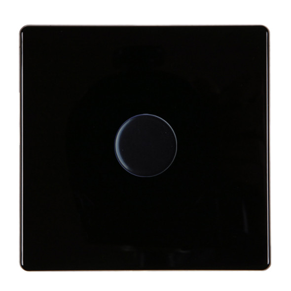 Hartland CFX Colours Jet Black 1x400W Resistive Leading Edge Push On-Off Rotary 2 Way Switching Dimmer Black