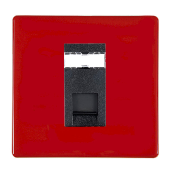 Red 1 gang RJ45 CAT 5E Outlet Sockets
