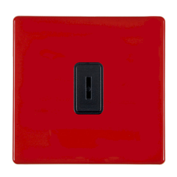 Hartland CFX Colours Pillar Box Red 1 gang 20AX 2 Way Key Switch Black