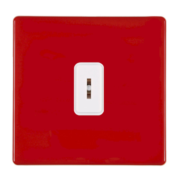 Hartland CFX Colours Pillar Box Red 1 gang 20AX 2 Way Key Switch White