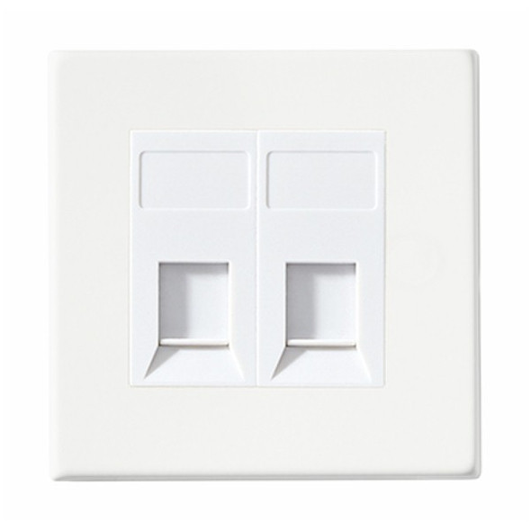 Hartland CFX Colours Bright White 2 gang RJ45 CAT 5E Outlet - Unshielded White